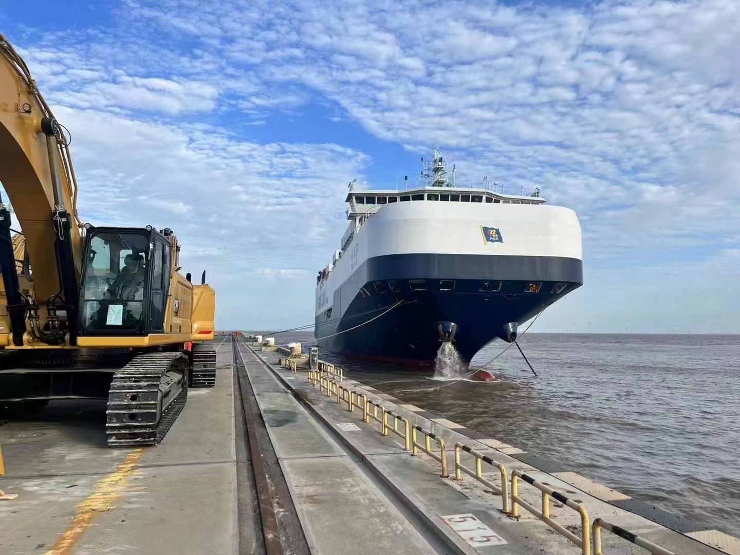 Delivery of a batch of new standard Caterpillar excavators